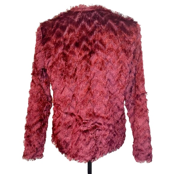 H&M Fuzzy Maroon Jacket - Picture 2 of 6